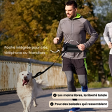 Ceinture mains libres avec poche pour chien