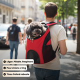 Sac à dos transport chien (≤6 kg) – pliable & respirant